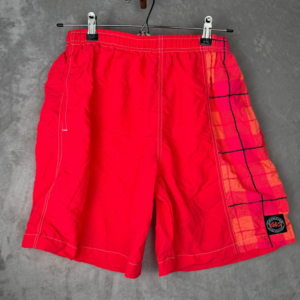 Vintage Gordon & Smith G&S Mens florescent‎ Side Panel Board Shorts Size Medium